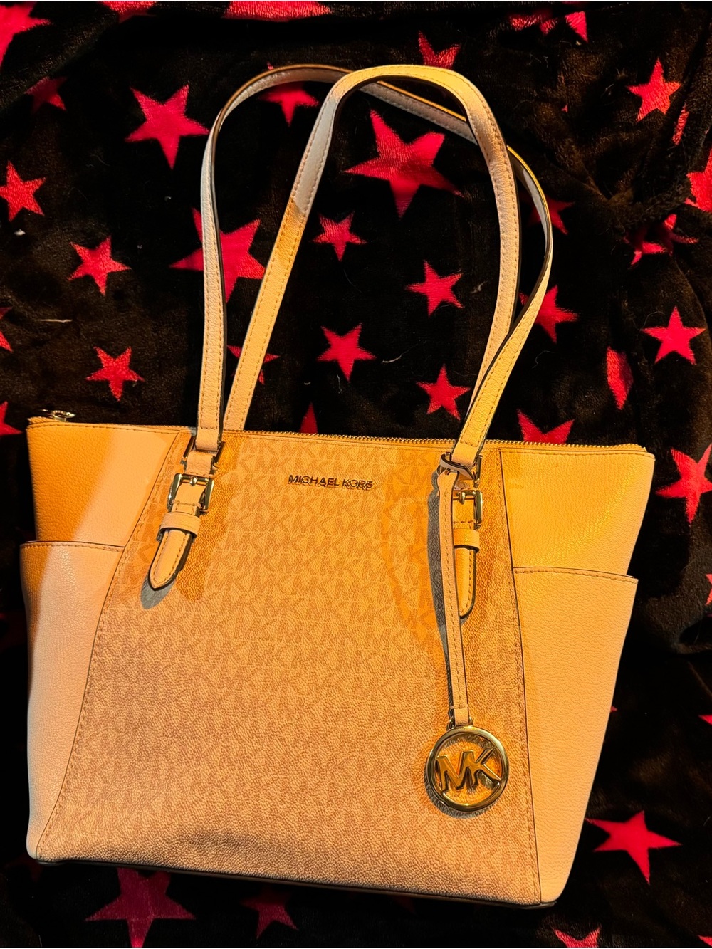 Michael Kors Tote with Signature Logo Charm in Pink